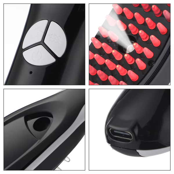 Расческа со светотерапией, вибрацией и распылением