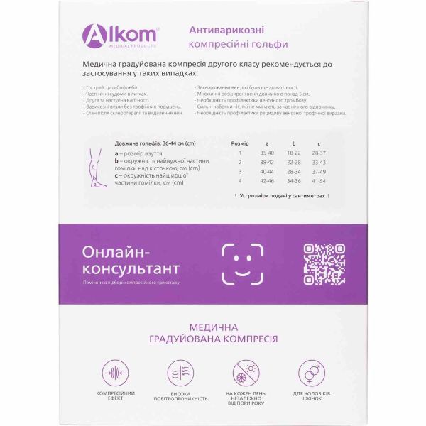 Гольфи антиварикозні medical care, відкритий мисок, клас компресії II Алком