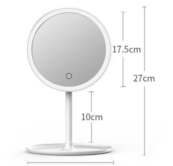 Дзеркало настільне з підсвіткою LED для макіяжу кругле