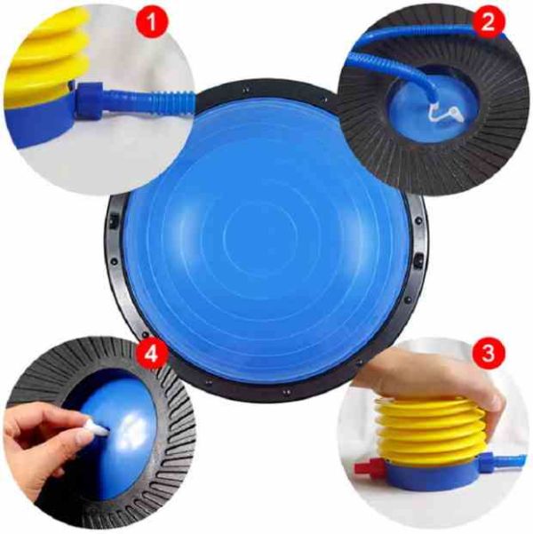 Балансировочная полусфера BOSU для фитнеса и гимнастики D 59см надувная с насосом  60x61 см