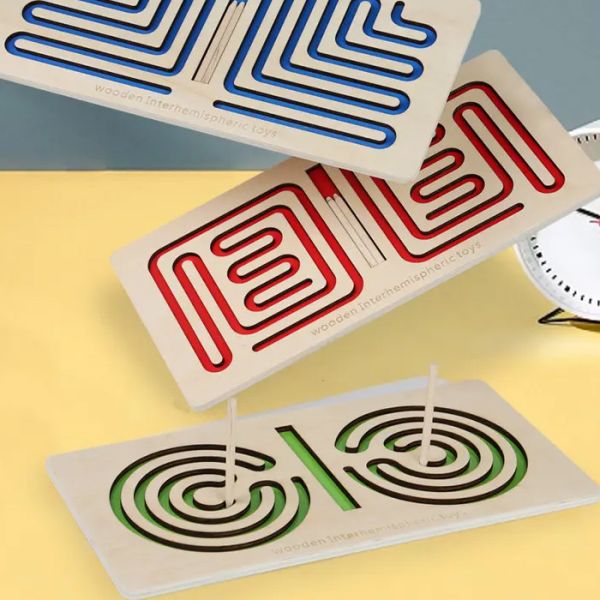 Деревянная межполушарная доска "Змейка" 16x31 см.