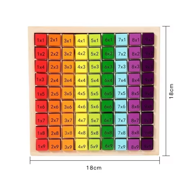 Таблица умножения Монтессори деревянная 18x18 см
