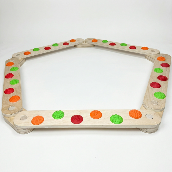 Балансировочная дорожка с массажными элементами и балансбордом 19x60.5 см