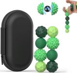 Сенсорные магнитные шарики, зелёный набор 8 шт, с чехлом, размер M 0.035x0.035 см