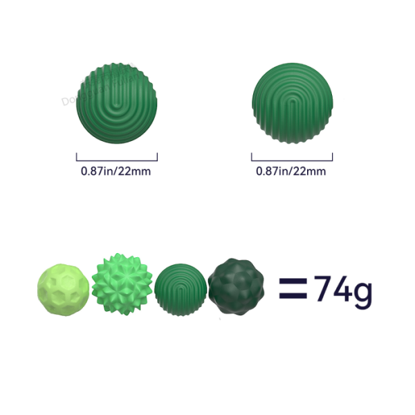Сенсорные магнитные шарики, зелёный набор 8 шт, с чехлом, размер M 0.035x0.035 см