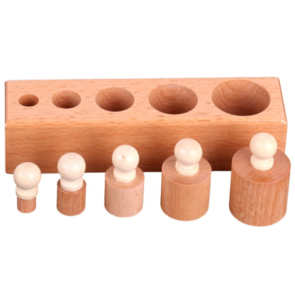 Набор деревянных цилиндров Монтессори Развивающая игрушка 16.5x16.5 см