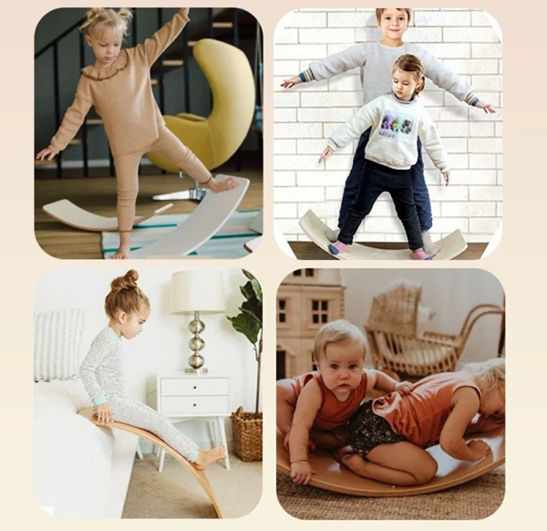 Деревянный балансборд - Рокерборд детский 37x37 см