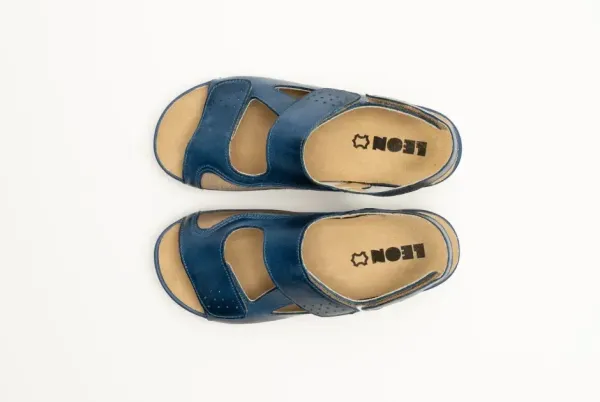 Жіночі сандалії Leon Синій 5020-39 ортопедія