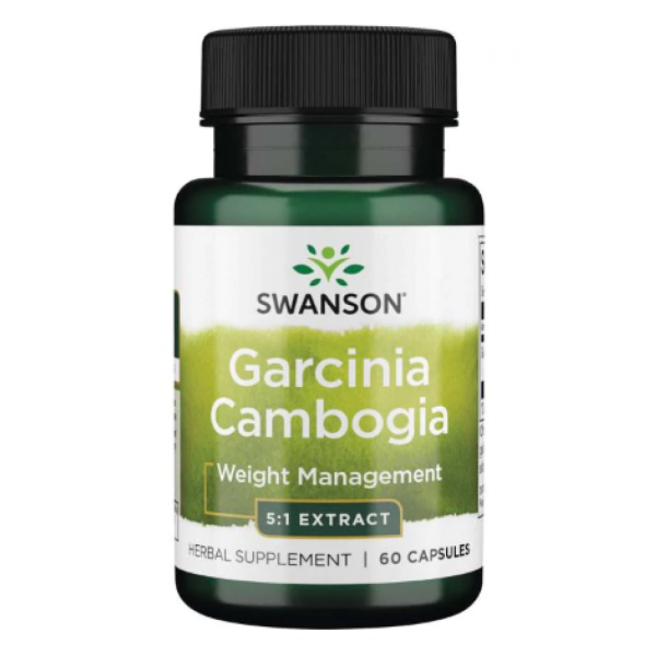 Swanson, екстракт гарцинії камбоджійської ,Garcinia Cambogia 5:1 Extract 80 mg - 60 Caps