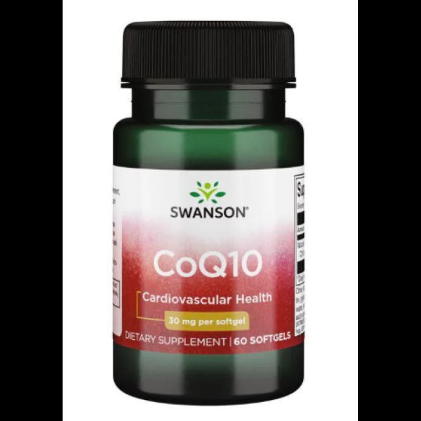 Swanson CoQ10 30 мг – Коензим Q10 для серцево-судинної підтримки та клітинної енергії 30мг - 60caps