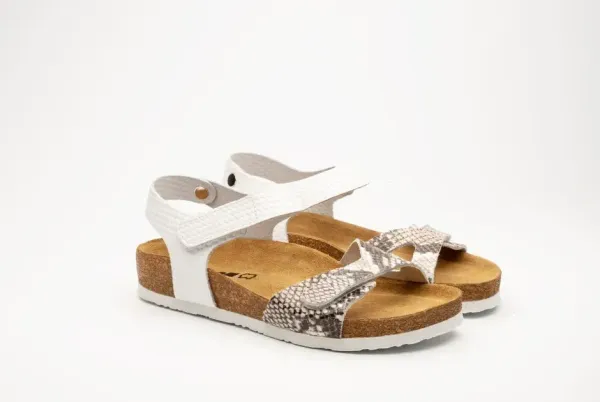 Жіночі сандалії Leon Білий 4300-Біла-змія ортопедія