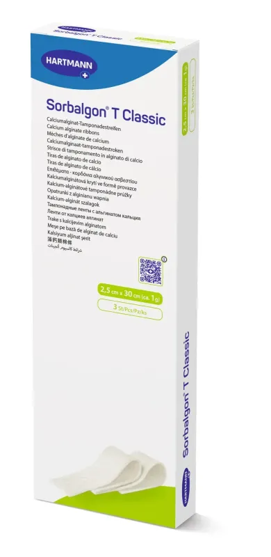 Тампонадна стрічка з альгінату кальцію Sorbalgon® Classic 2,5см х 30см