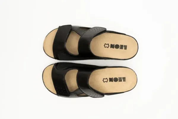 Жіночі шльопанці Leon Чорний 5010 ортопедія