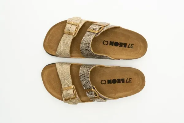 Жіночі шльопанці Leon gold-snake 4011-Золотиста-змія ортопедія