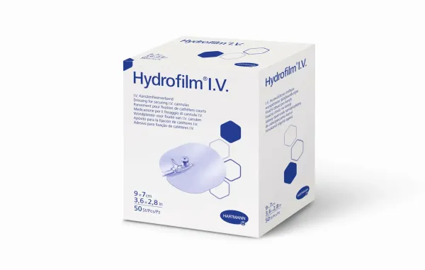 Пов’язка плівкова для фіксації канюль Hydrofilm® I.V. / Гідрофілм Ай.Ві. 9см х 7см 100шт