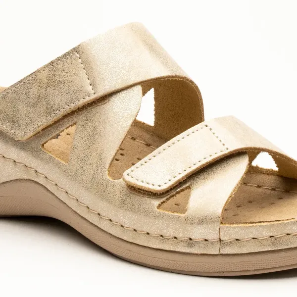 Жіночі шльопанці Leon Золотий 906-Золотистий-блиск-39 ортопедія