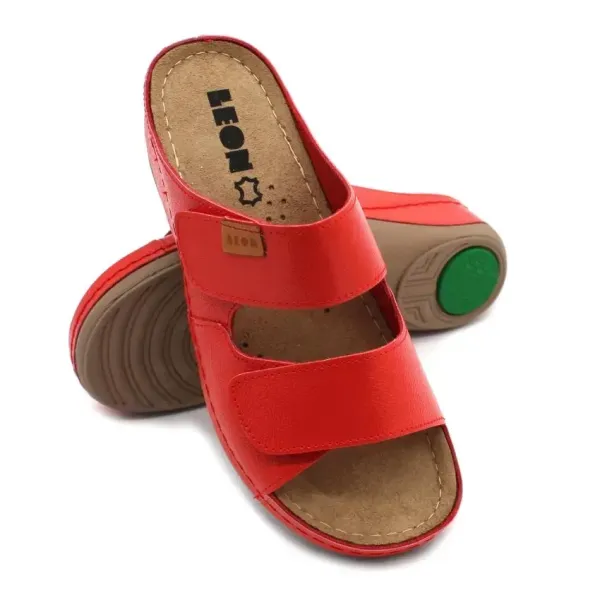 Жіночі шльопанці Leon red varnish 931-Червоний-лак-38 ортопедія