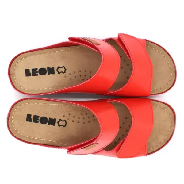Жіночі шльопанці Leon red varnish 931-Червоний-лак-37 ортопедія