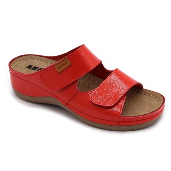 Женские шлепанцы Leon red varnish 931-Красный-лак-37 ортопедия