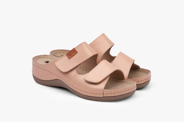 Жіночі шльопанці Leon Пудровий 931-лак-36 ортопедія