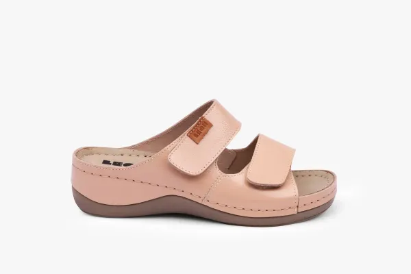 Жіночі шльопанці Leon Пудровий 931-лак-36 ортопедія