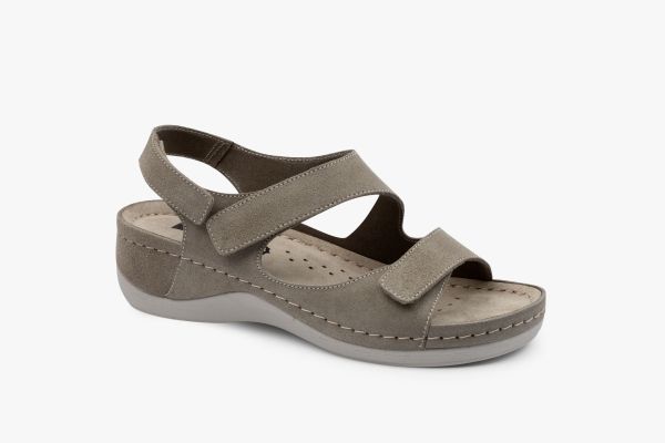 Dámské sandály Leon Gray 937-Gray-velur ortopedické