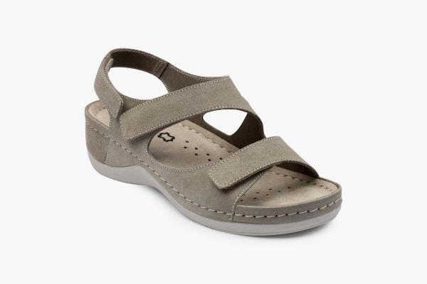 Dámské sandály Leon Gray 937-Gray-velur ortopedické