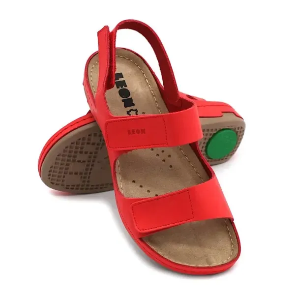 Жіночі сандалії Leon Червоний 966-Orlando-38 ортопедія
