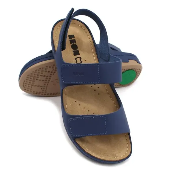 Женские сандалии Leon Голубой 966-Синий-баккар-39 ортопедия