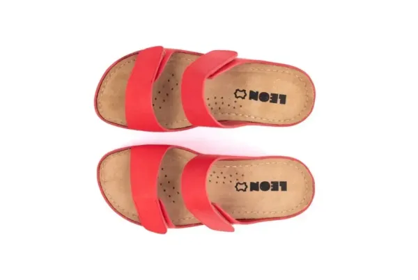 Жіночі шльопанці Leon Червоний 954-41 ортопедія