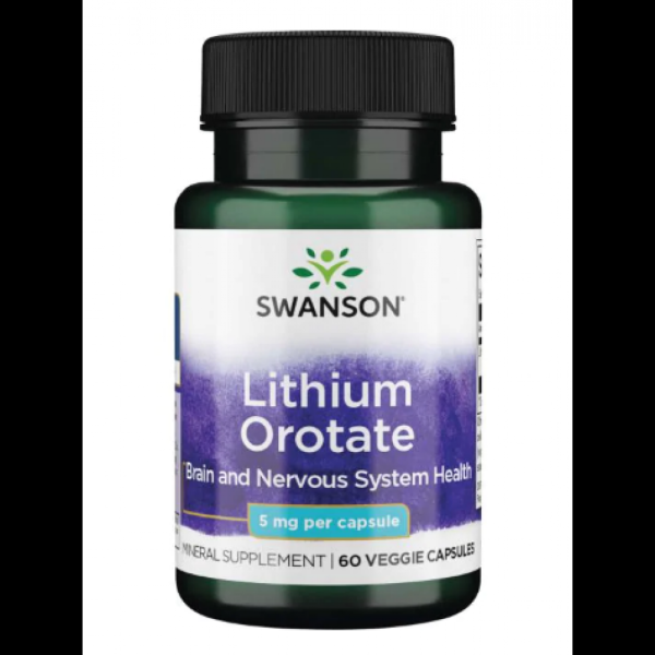 Swanson, лития оротата, 5mg - 60veg caps