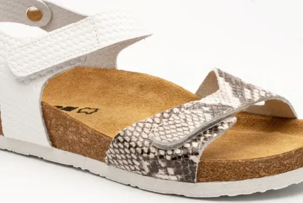 Жіночі сандалії Leon Білий 4300-Біла-змія ортопедія