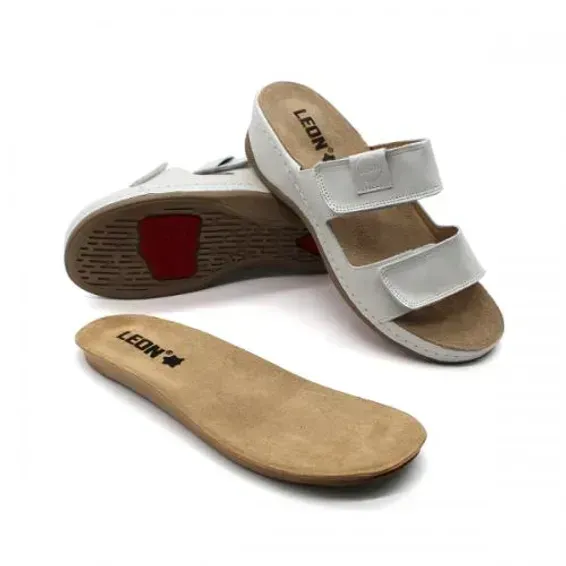 Жіночі шльопанці Leon Білий 2020-white ортопедія