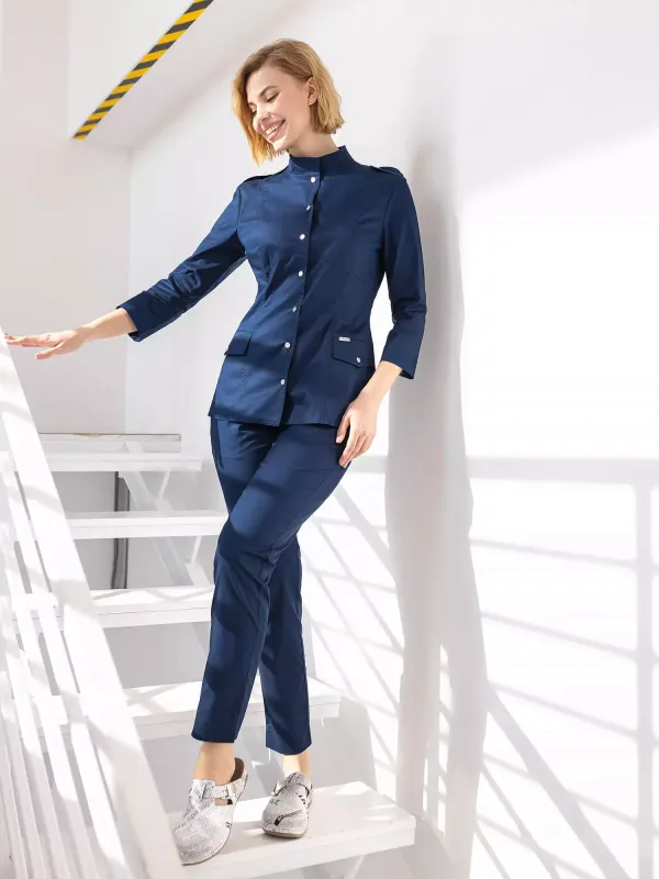 Ясмін  Медичний Костюм колір темнол синій