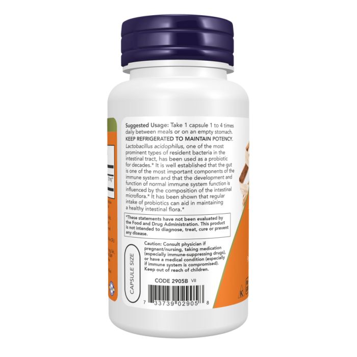 Пробіотик Lactobacillus Acidophilus NOW – для здорової мікрофлори кишківника та міцного імунітету - 100 vcaps