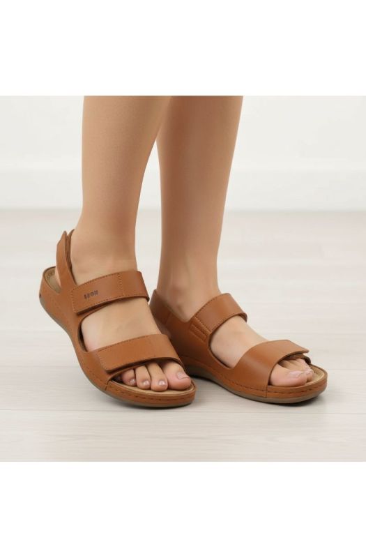 Женские сандалии Leon Коричневый 966-баккар-37 ортопедия