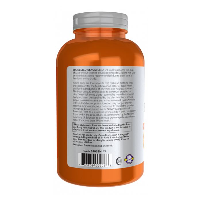 NOW Amino-9 Essentials – чисті незамінні амінокислоти у вільній формі - 330g