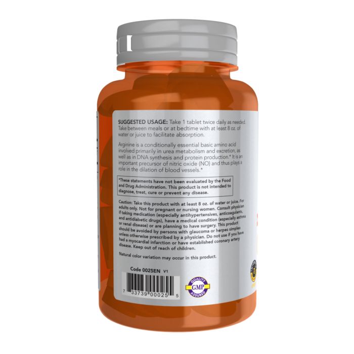  Arginine 1000 мг NOW — Підтримка м’язів і здоров’я судин - 60 tabs