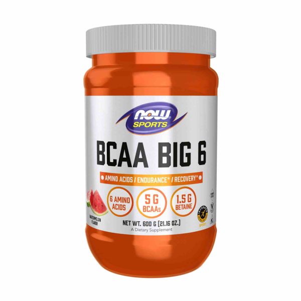 BCAA Big 6 від NOW® – енергія, витривалість та відновлення без кофеїну - 600g Watermelon 