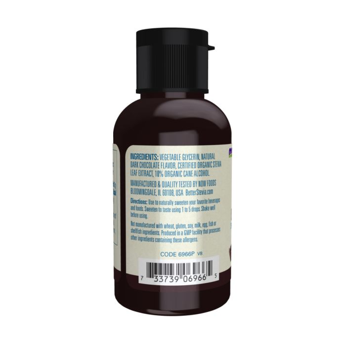 NOW BetterStevia – рідкий підсолоджувач без калорій із органічною стевією- 59ml Dark Chocolate