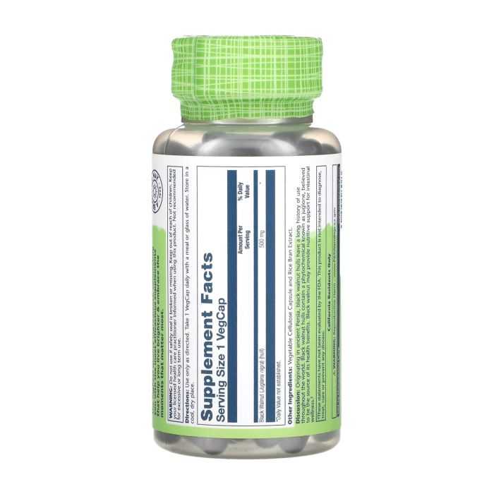 Black Walnut 500 mg – 100 капсул для очищення організму та підтримки травлення