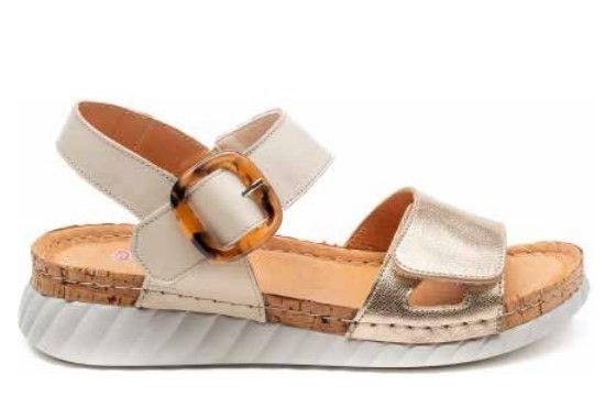 Босоніжки анатомічні жіночі, бежевий/золотий (арт.229921), TM SoftMode (Туреччина)