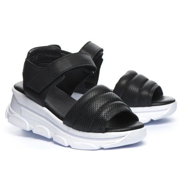 Босоніжки для дівчинки, чорні (арт.LEO-1436), Theo Leo (Туреччина)