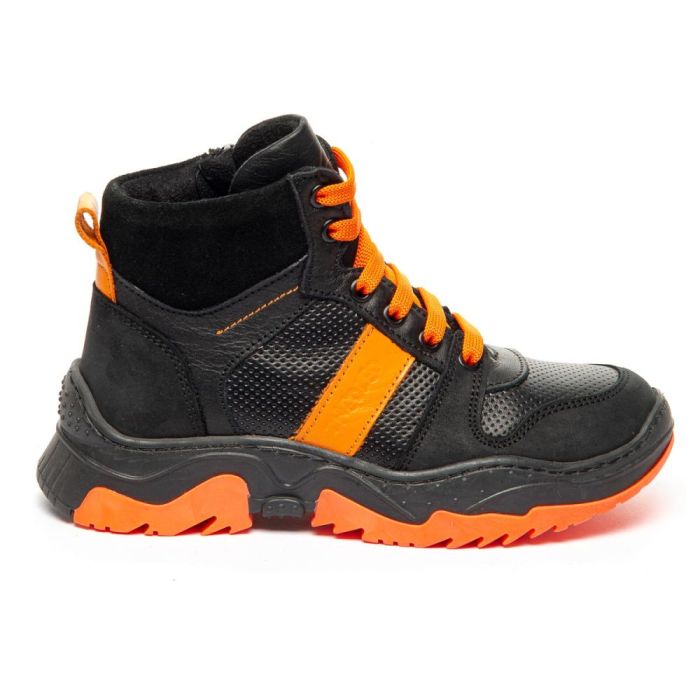 Черевики профілактичні дитячі, чорний/помаранчевий (арт. LEO-1353), THEO LEO (Туреччина)