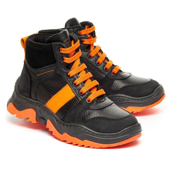 Черевики профілактичні дитячі, чорний/помаранчевий (арт. LEO-1353), THEO LEO (Туреччина)