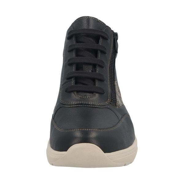 Ботинки женские демисезонные Mia, черный/принт рептилии (арт.7 43027 01243), Solidus (Германия)