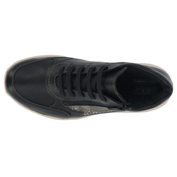 Ботинки женские демисезонные Mia, черный/принт рептилии (арт.7 43027 01243), Solidus (Германия)