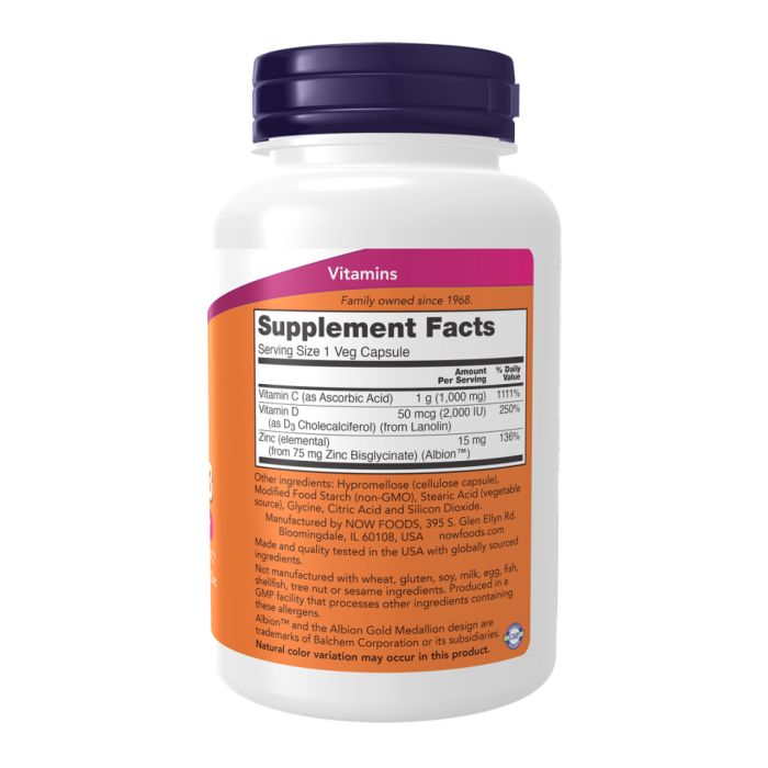 C-1000 Zinc & D-3 NOW Seasonal Immune Support – комплексна підтримка імунітету - 100 vcaps