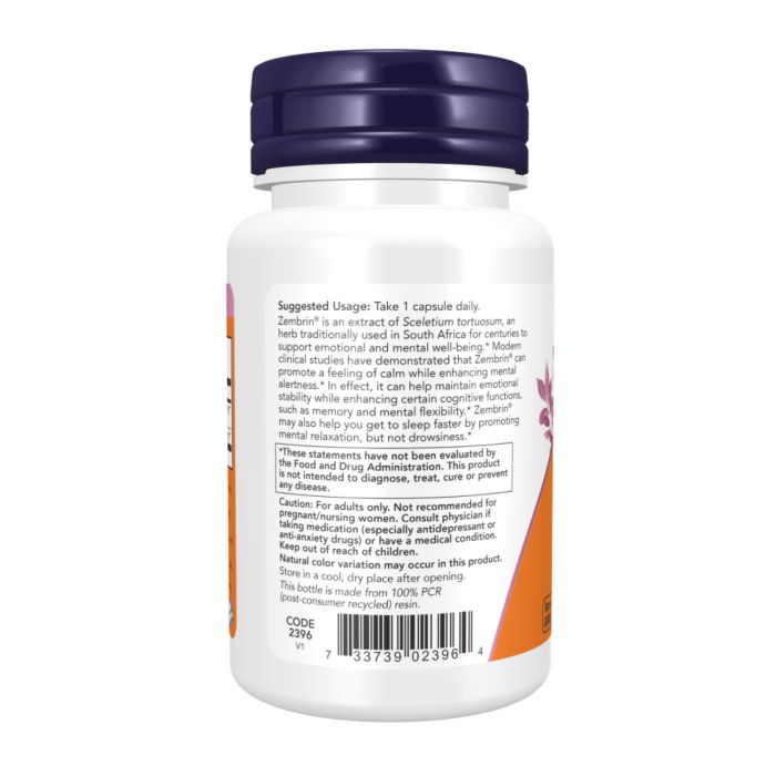 NOW Zembrin® – підтримка мислення та емоційної стабільності  GABA - 60 vcaps