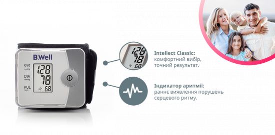 Зап'ястний тонометр B.Well PRO-39
